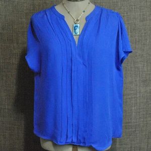 Royal Blue Pleated Top